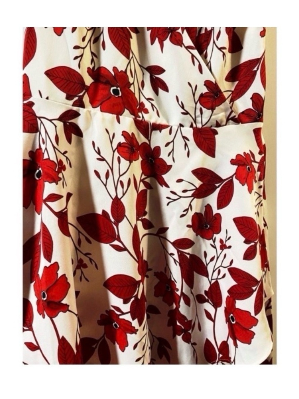 BANANA REPUBLIC White Floral Print Midi Dress - Picture 8 of 9